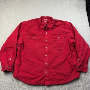 Duluth Hanger Bender Fire Hose Shirt Jac Men's 2XL Snap Lined Shacket Red